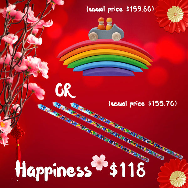 BUNDLE CNY Happiness 118 - GRIMM'S Rainbow Bridge + Large Convertible Blue (Usual Price: $159.80)