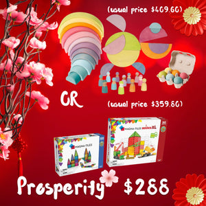 BUNDLE CNY Happiness 288 - Magna-tiles Classic Clear 100 + Builder XL 50 (Usual Price: $359.80)