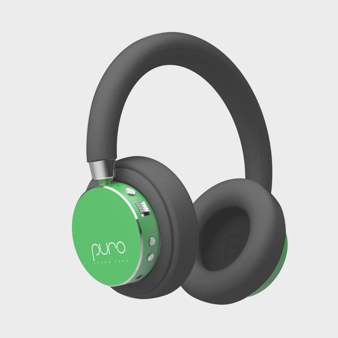 PURO Sound Labs BT2200 Plus Volume Limited Kids Bluetooth Headphones Green playhao Toy Shop Singapore