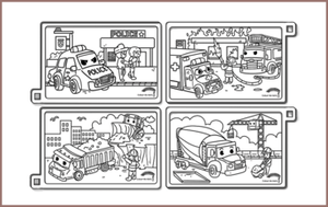 COLOUR ME MATS Emergency & Construction Vehicles (Colouring Mat Only) - playhao - Toy Shop Singapore