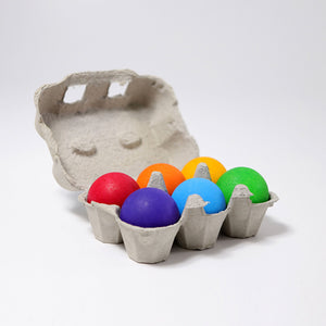 GRIMM'S Rainbow Balls / 6 Wooden Balls, Rainbow - playhao - Toy Shop Singapore