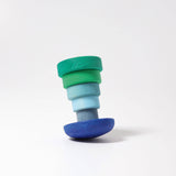 GRIMM'S wobbly stacking tower, blue-green - playhao - Toy Shop Singapore