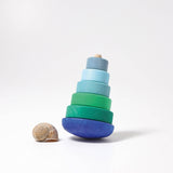 GRIMM'S wobbly stacking tower, blue-green - playhao - Toy Shop Singapore