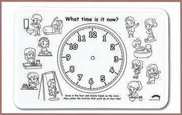 COLOUR ME MATS Telling Time (Colouring Mat Bundle) - playhao - Toy Shop Singapore