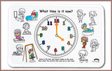 COLOUR ME MATS Telling Time (Colouring Mat Bundle) - playhao - Toy Shop Singapore