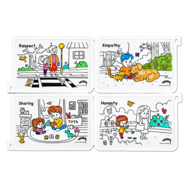 COLOUR ME MATS Virtues & Values (Colouring Mat Bundle) - playhao - Toy Shop Singapore